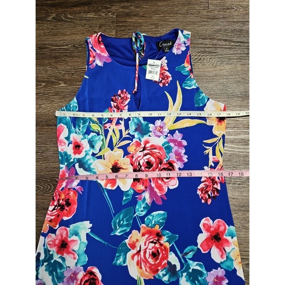 Connected Apparel‎ Women's Blue Floral Sleeveless Maxi Dress - Picture 6 of 10